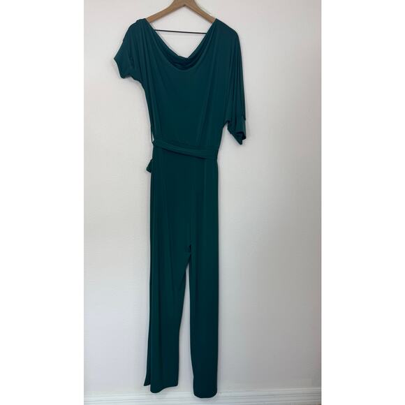 Janette Plus Green Off Shoulder Wide Leg Jumpsuit 2X - Picture 6 of 8